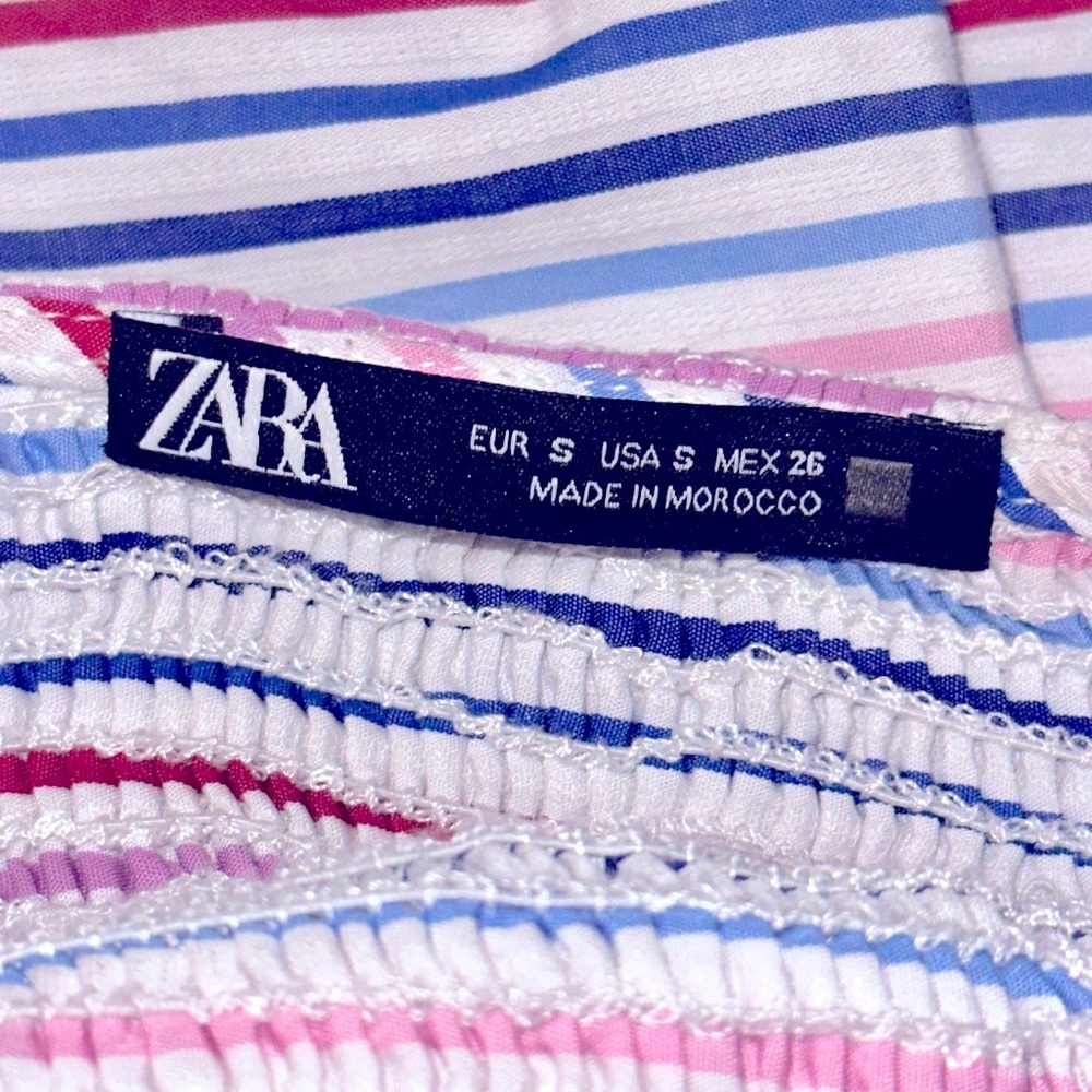 Zara Striped Halter Maxi Dress Backless Tiered Boho Coastal Beach Small Pink Red - Picture 8 of 10